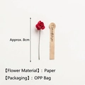 Handmade red paper rose with green stem and Especially for you gift tag label - Red Rose Flower With Sticker