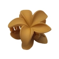 Matte ginger yellow plumeria hair claw clip with sturdy spring and 5-petal flower design - Matte Bauhinia Flower Claw [Khaki]