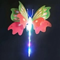 Detail of LED light-up butterfly fairy wand toy with colorful glowing plastic wings - Double Layer Butterfly Glow Stick