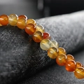 Natural orange and yellow agate round beads for DIY jewelry making with high gloss finish - Natural Red Agate