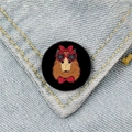 Süße Capybara-Emaille-Anstecknadel mit Herz-Sonnenbrille auf Jeans, runder Cartoon-Anstecker - Sonnenbrille Schleife Wasserschwein