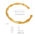 Bamboe stijl open armband van goud titanium staal met zirkonia inlegwerk design - Z221 Goudkleurige Bamboe Armband