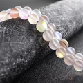 Frosted round glass beads with iridescent shimmer finish for DIY jewelry crafts - Light Coffee