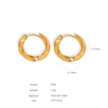 Polished golden titanium steel twisted hoop earrings with 1.8x1.6cm dimensions - F904 Gold Earrings