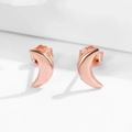 Orecchini a lobo a luna in argento sterling S925 finitura oro rosa stile minimalista - Argento 925 / Oro rosa
