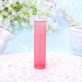 Single translucent pink 5g lip balm tube made of plastic with a cylindrical swivel cap - Rose Red