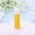 5g yellow cosmetic lip balm tube with white caps on a white lace background - Yellow/White