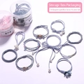 10-piece light blue hair tie set with pearls and bows in a clear storage box - 39# Elegant Light Blue 10-piece Set