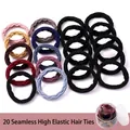20pcs high elasticity hair ties set in various colors with storage container - #3 Wavy Black + Colored 20 Sticks - Canned