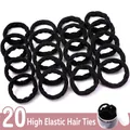 20pcs high elasticity black hair ties set in a clear storage jar for women - Style 7# Solid Black (20 Pcs Canister)