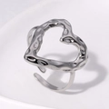 Silver Heart Hammered Style (JR306)