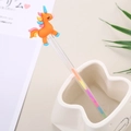 Orange unicorn gel pen with a 3D silicone topper and transparent body - Orange Pony