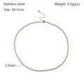 Detail of rose gold stainless steel ball necklace with lobster clasp and chain extender - 2.5mm