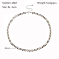 Classic two-tone stainless steel beaded necklace with 6mm gold and silver ball beads - 6mm / Gold and Silver