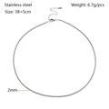 Dettaglio collana con perle in acciaio inossidabile da 2mm lunga 38+5cm con chiusura - Diametro perla 2mm