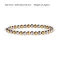 Detail of 6mm mixed gold and silver beads bracelet with 18.2cm circumference specs - Mixed Gold Silver 6mm
