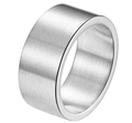Minimalistische 10mm brede geborstelde matte titaniumstalen ring in zilverkleur - US 7 / Zilver