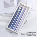 Set di 4 candele coniche blu sfumate da 25 cm per decorazione domestica moderna - Blu Sfumato (Profumo Bluebell)