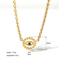Dettaglio della collana con ciondolo occhio d'angelo placcata oro 18K con misure - Collana con Ciondolo Malocchio (YYN023190)