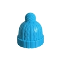 Blue knit hat shaped silicone wine bottle stopper for champagne and wine bottles - Blue Gold