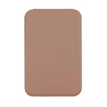Miroir de maquillage pliable portable avec housse en cuir marron clair et bords ronds - Grand / Rose Sakura
