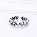 Vintage Totenkopf Ring aus 925er Silber im Gothic-Stil mit verstellbarer Öffnung - Einstellbar Offen / Thai-Silber