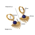 Diagramma tecnico dettagliato degli orecchini boho con lapis blu e frange dorate - Orecchini con Pietra Blu (YYE023187-LA)
