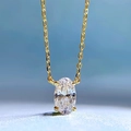 Collana con pendente in cristallo ovale in argento S925 in finitura oro - Argento 925 / Oro
