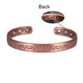 Copper magnetic therapy bracelet with engraved floral patterns and inner magnetic stones - Bronze (Arabesque Pattern)