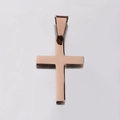 Pendentif croix en acier inoxydable or rose poli miroir avec bélière incluse - 14*21mm / Or rose