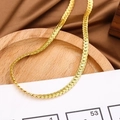 Collana a catena barbazzale da uomo placcata in oro 5mm con maglie piatte su legno - 20 pollici / Oro (D2321)