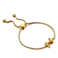 Adjustable golden box chain bracelet featuring a letter N pendant and a small heart charm - Letter Z (KB123993-KFC)