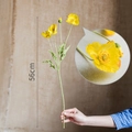 Künstliche gelbe Mohnblume mit 56 cm langem Stiel und realistischer, flauschiger Textur - Islandmohn - Gelb