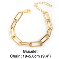 Bracciale hip hop a catena paperclip dorata con chiusura a moschettone e 19+5cm link - Bracciale Oro / 19+5cm