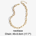 Collana a catena a maglie grosse dorata minimalista con chiusura a moschettone regolabile 45cm - Collana / 40+5cm / Oro