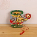 Wooden magnetic maze toy in a colorful helicopter design for early learning and play - Airplane