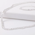 Conjunto de collar y pulsera plateados de doble capa con pequeños discos circulares - Plateado