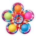 Colorful five-petal fidget pop spinner with rainbow tie-dye frame and silicone bubbles - Print 15