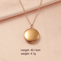 Collana con medaglione rotondo lucido in acciaio inossidabile 316L oro rosa con catena da 45 cm - 20mm(MP585) / Oro rosa
