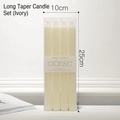 Set of 4 ivory white long smokeless pillar candles in 25cm height with minimalist packaging - Ivory White - 25CM Straight Dinner Candles 4PCS / 4Pcs Set
