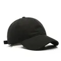 Classic minimalist black cotton baseball cap with curved brim and six-panel structure - Adjustable / Black
