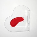 Tavolozza trucco a cuore in acrilico trasparente con campione di crema cosmetica rossa - Acrilico Cuore 2mm