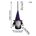 Gnomo di peluche con cappello a strisce viola, altezza 23 cm e larghezza 8 cm, dettagliato - Viola