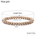Elastic stainless steel beaded bracelet in rose gold finish with 6mm beads 16cm long - Rose Gold Stainless Steel Ball Bracelet 6mm (玫瑰金KB161877-Z)
