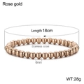 Rose gold stainless steel 6mm bead stretch bracelet with 18cm length and polished finish - Rose Gold Kb161899-z