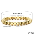 8mm golden stainless steel elastic bead bracelet 18cm length and 52g weight variant - Kb161902-z