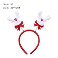 Kerst rendier hoofdband met wit bont en rode strikken, afmeting 25x12cm - Rendier Veer Hoofdband