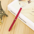 Elegant red metal ballpoint pen featuring a large faceted heart-shaped crystal on top - Burgundy