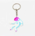Cute astronaut keychain with pink helmet visor and blue suit details on white background - TK01-Pink Face Astronaut