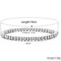 Silbernes Edelstahl-Perlenarmband mit 4mm Perlen und einer Länge von 16cm - 4mm Silbernes Edelstahl Perlenarmband (KB161872-Z)